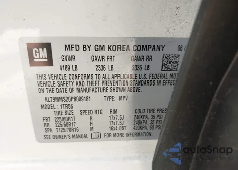 2023 Chevrolet Trailblazer Fwd Ls from USA, damaged, VIN KL79MMS20PB009181